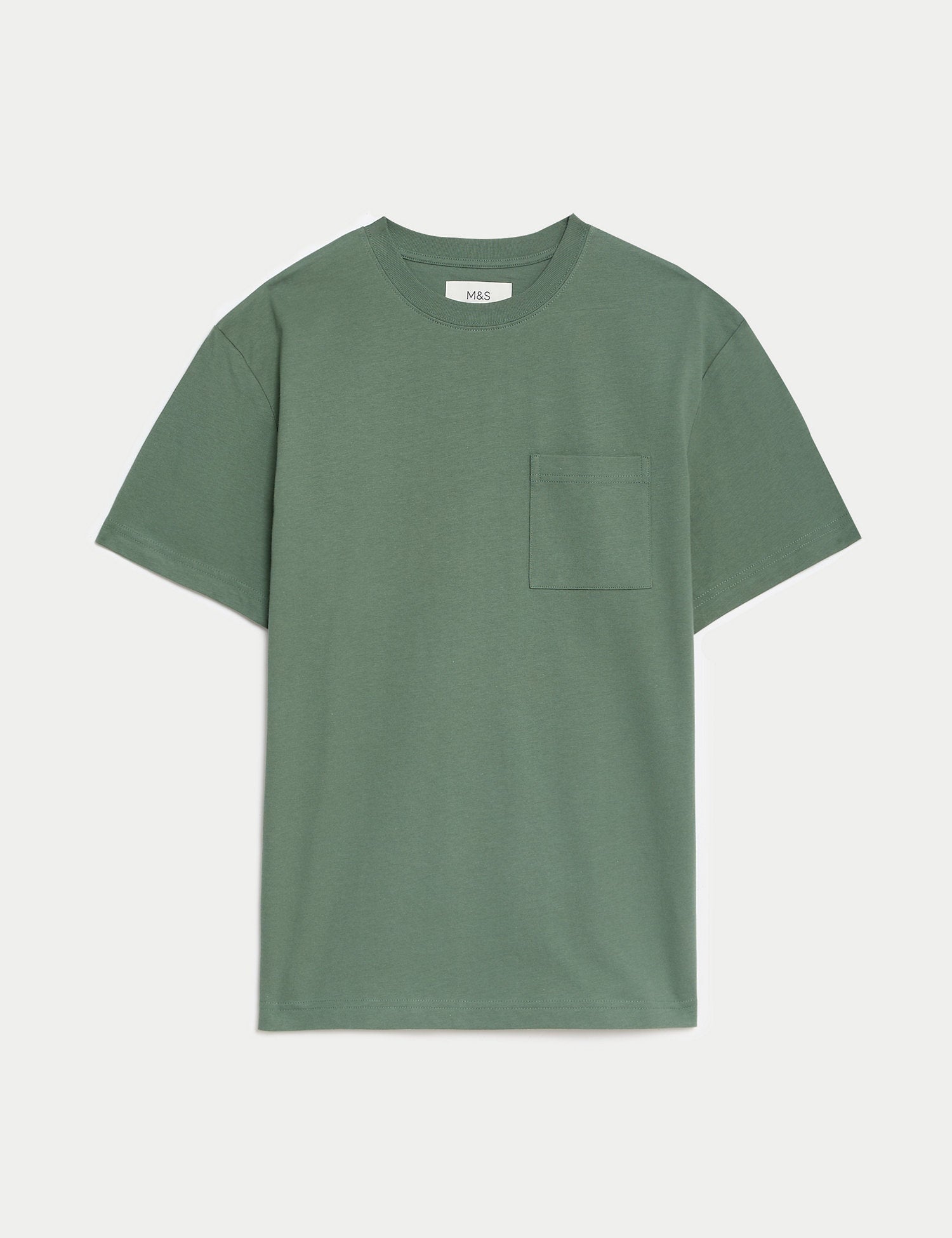 Camiseta de manga corta lisa con bolsillo