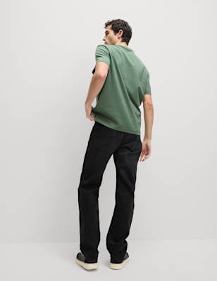 Camiseta de manga corta lisa con bolsillo