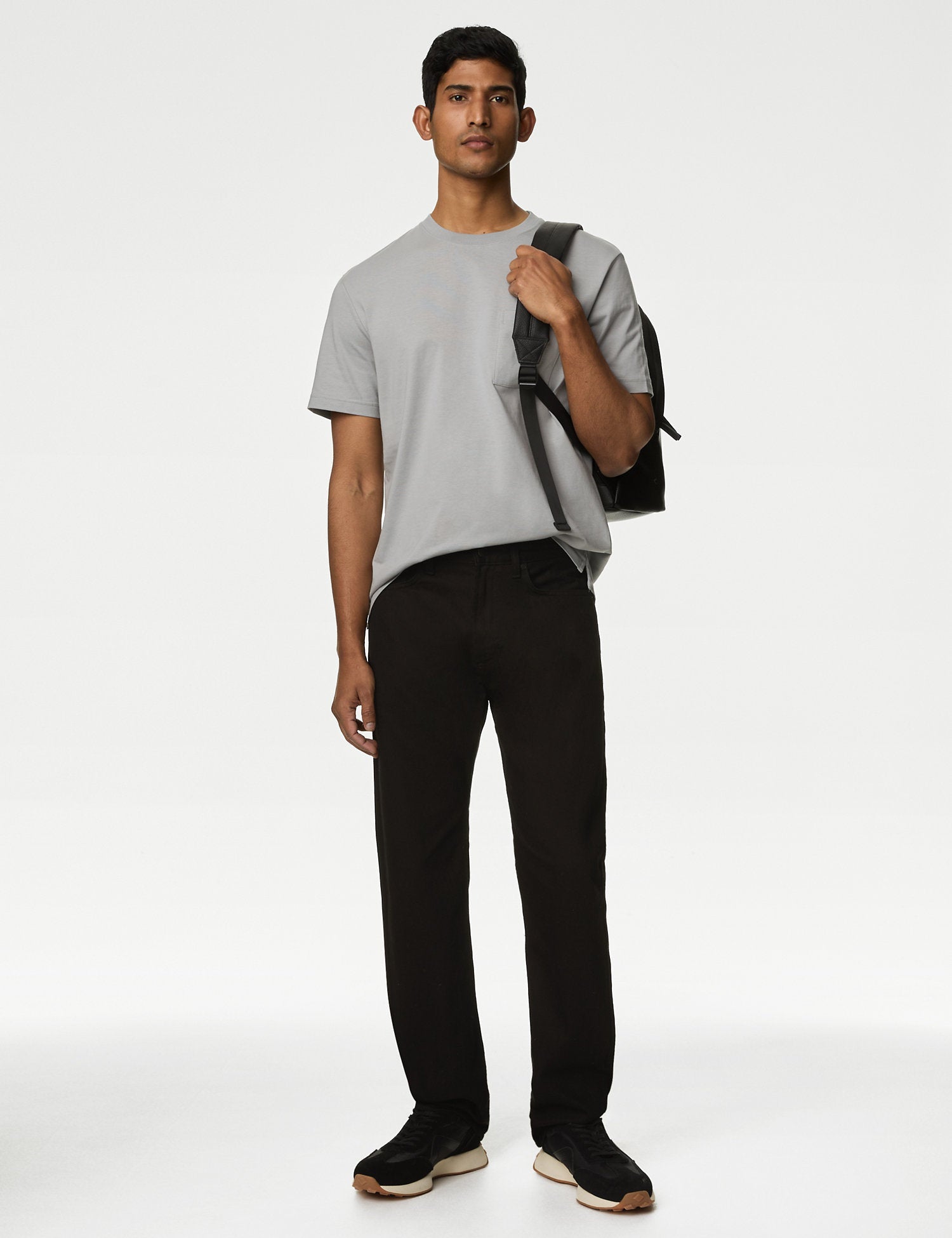 Camiseta de manga corta lisa con bolsillo