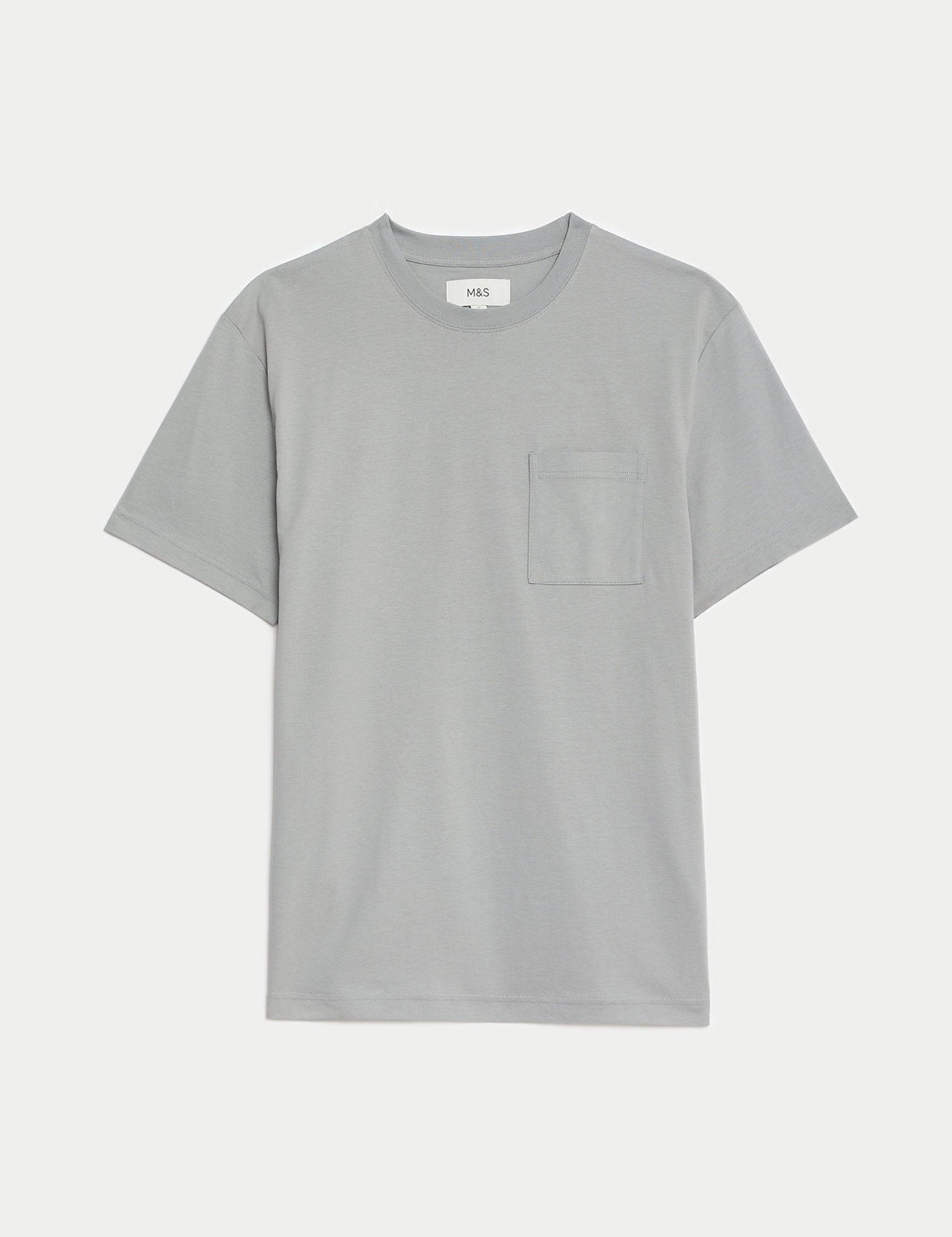 Camiseta de manga corta lisa con bolsillo