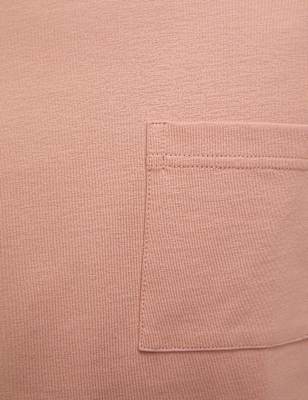 Camiseta de manga corta lisa con bolsillo