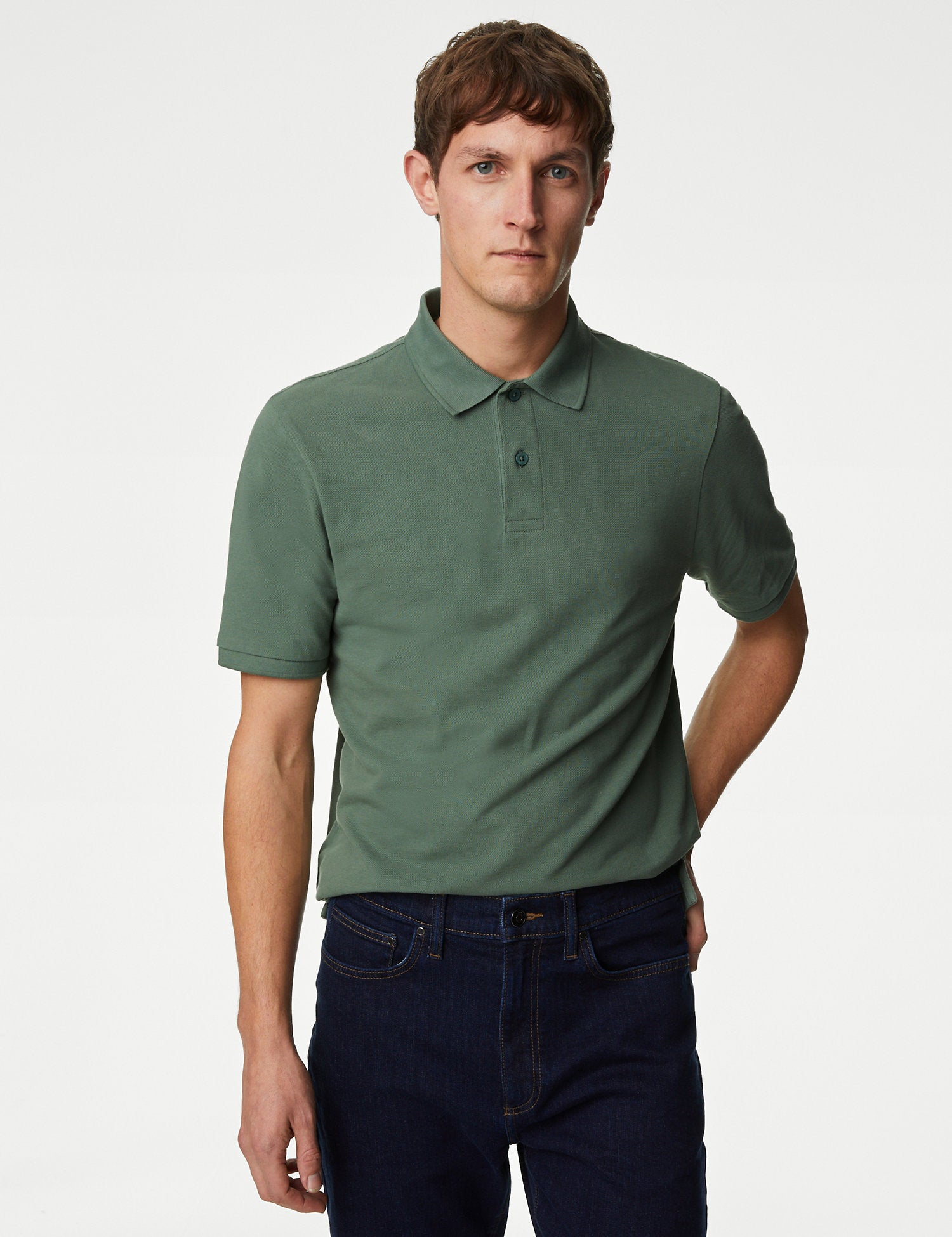 Polo liso manga corta