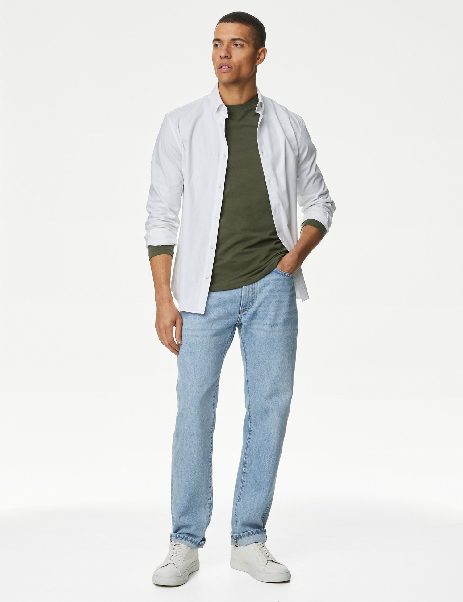 Camiseta lisa manga larga