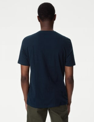 Camiseta cuello pico de manga corta lisa