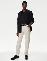 Camiseta cuello pico de manga corta lisa