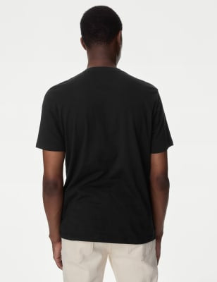 Camiseta cuello pico de manga corta lisa