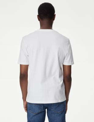 Camiseta cuello pico de manga corta lisa