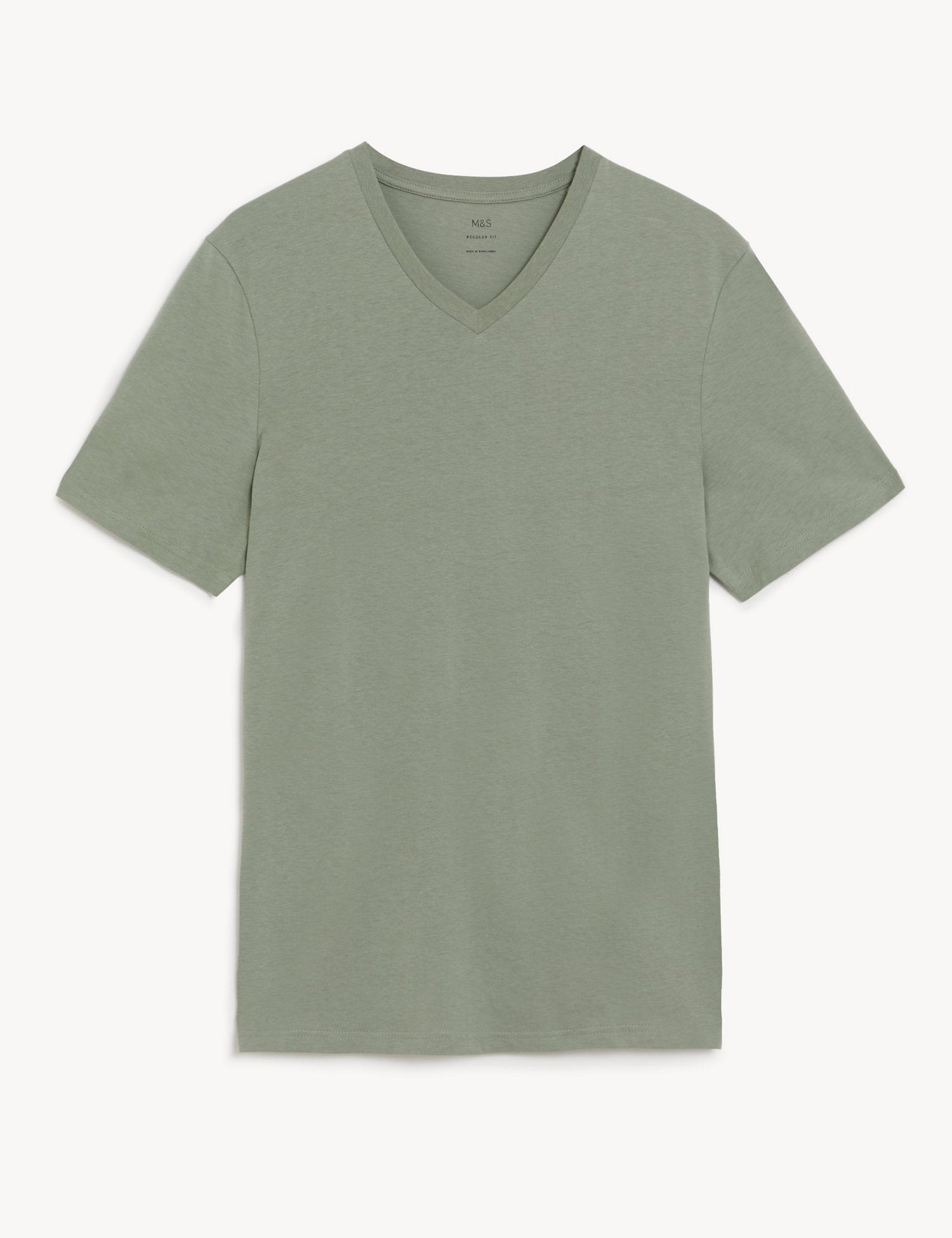 Camiseta cuello pico lisa manga corta