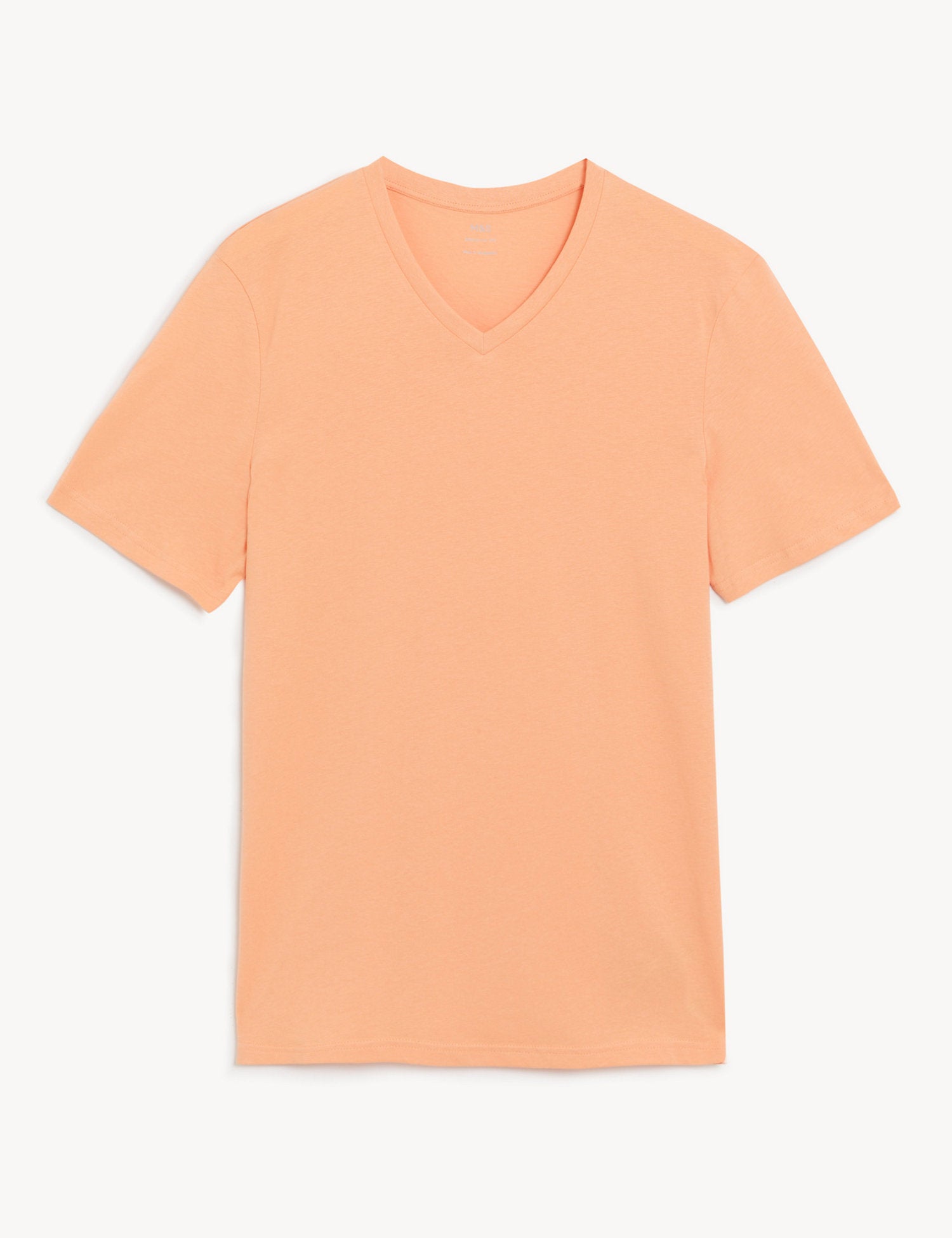 Camiseta cuello pico lisa manga corta