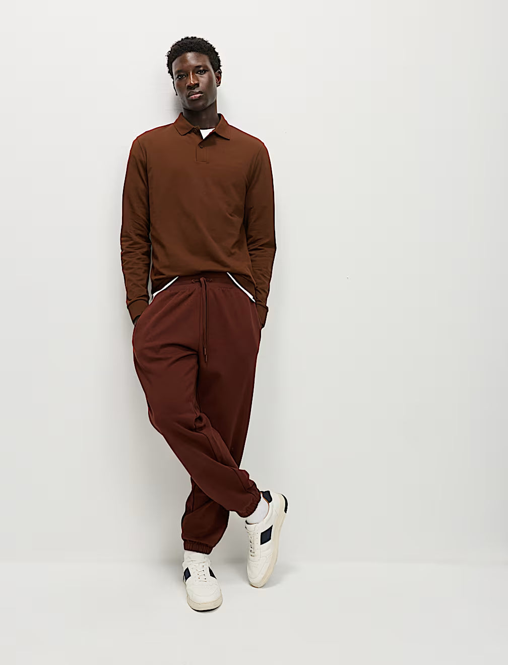 Polo de manga larga liso