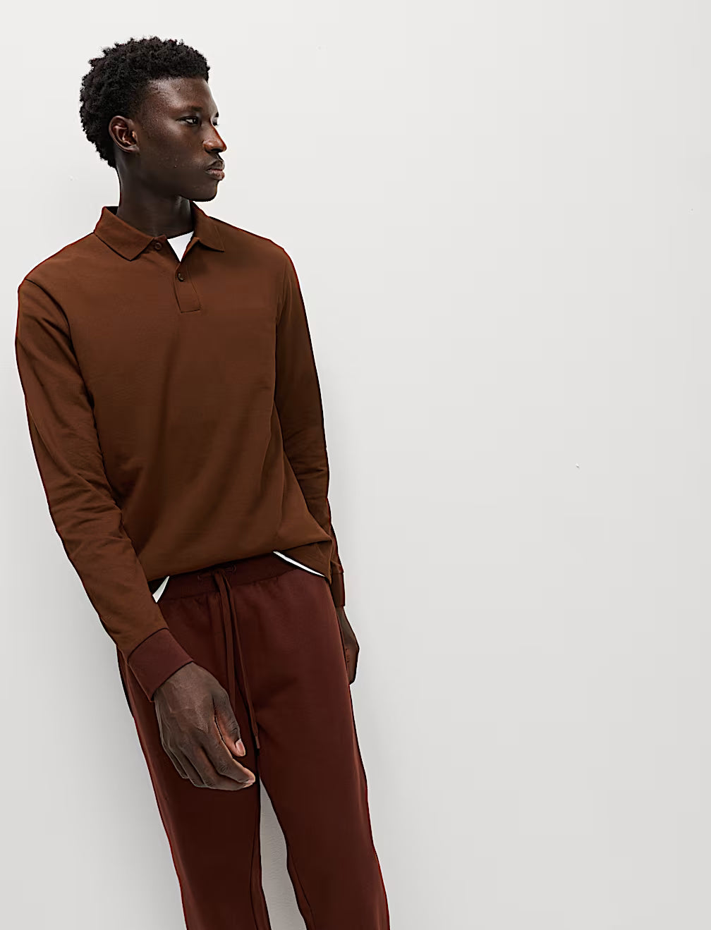 Polo de manga larga liso