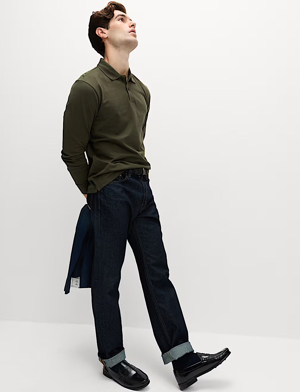 Polo de manga larga liso