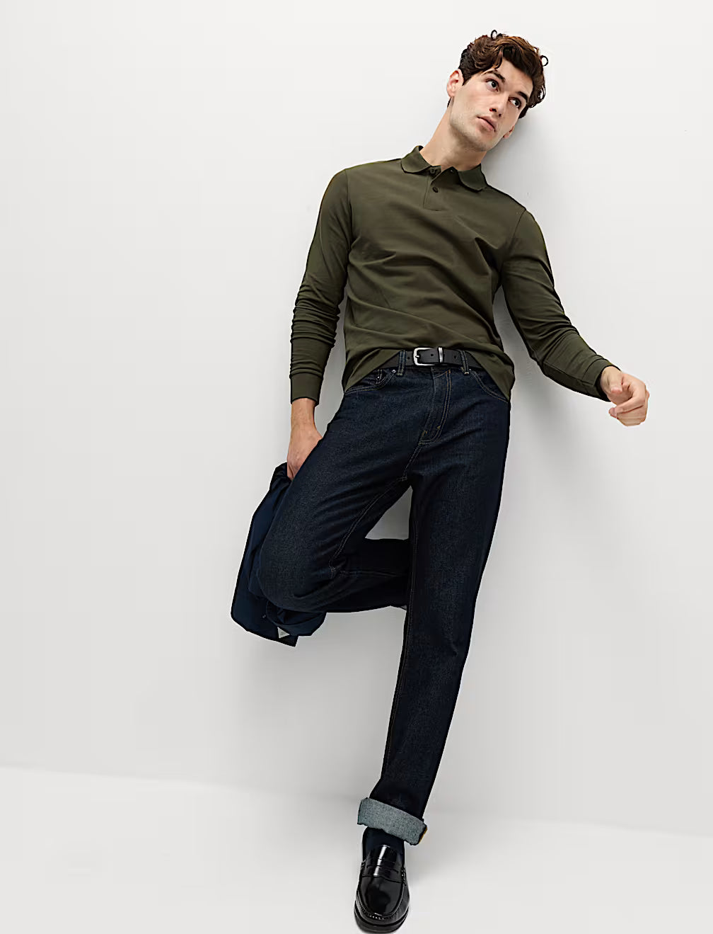 Polo de manga larga liso