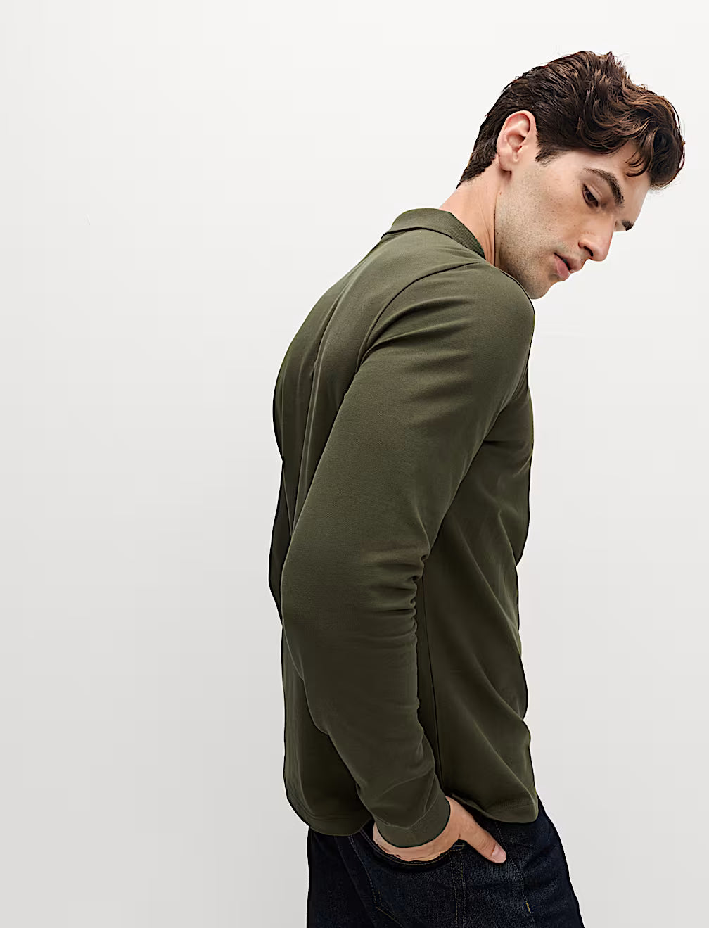 Polo de manga larga liso