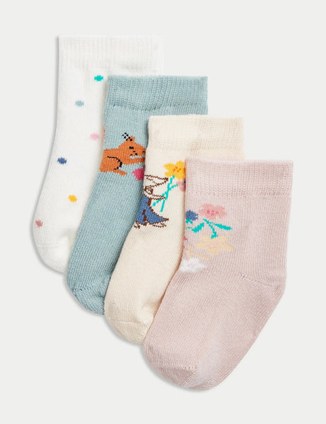 Pack de 4 pares de calcetines Bebé diseño