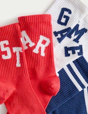 Pack de 3 pares de calcetines con diseño eslogan