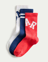 Pack de 3 pares de calcetines con diseño eslogan
