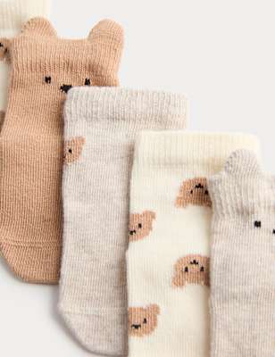 Pack de 5 pares de calcetines para bebés diseño Oso Spencer