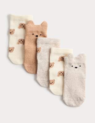 Pack de 5 pares de calcetines para bebés diseño Oso Spencer