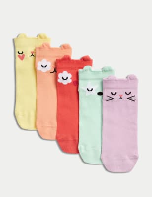 Pack de 5 pares de calcetines diseño caritas de animales