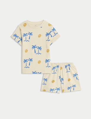 Pijama corto diseño tropical
