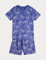 Pijama corto de niño diseño palmeras