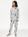 Pijama diseño gatos de manga larga