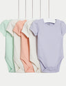 Pack de 5 bodies pointelle de manga corta