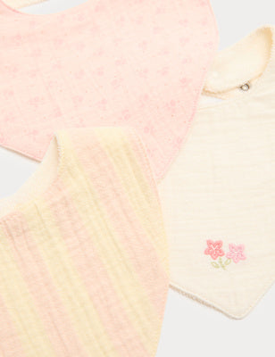 Pack de 3 baberos en pico diseño flores