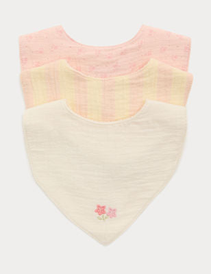 Pack de 3 baberos en pico diseño flores