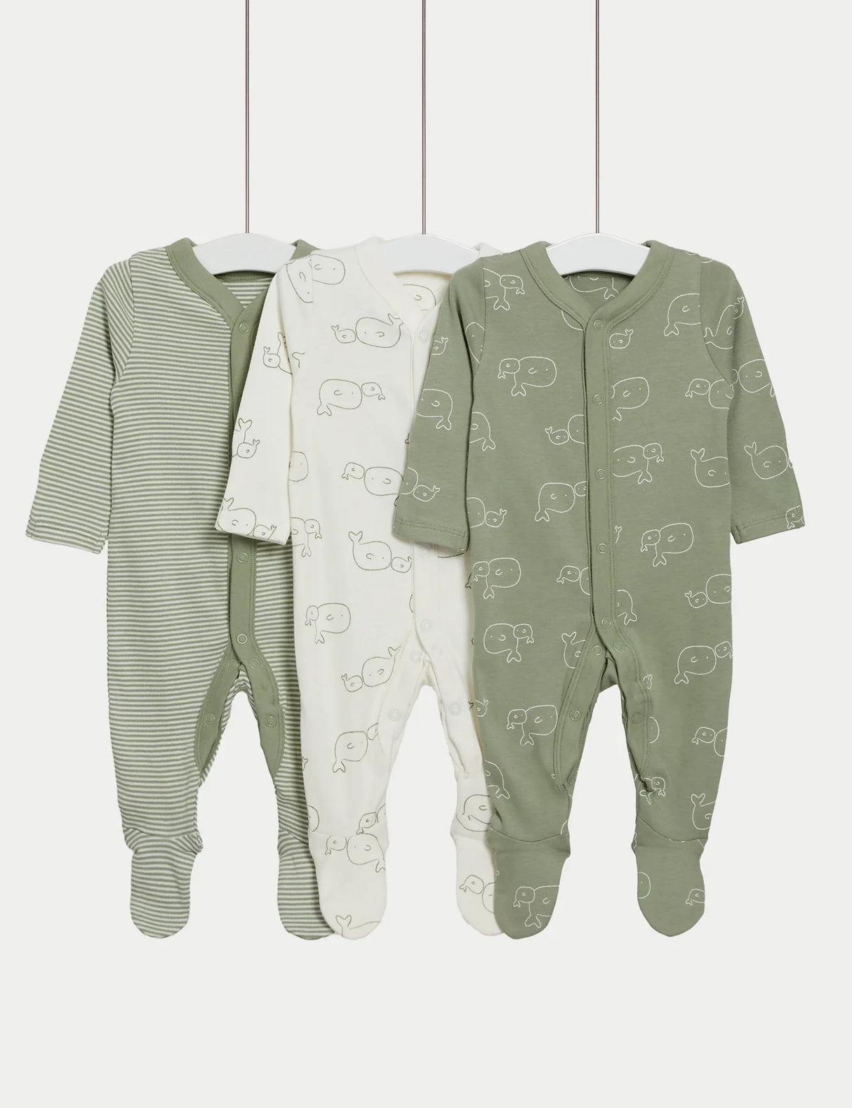 Pack de 3 peleles para dormir diseño verde