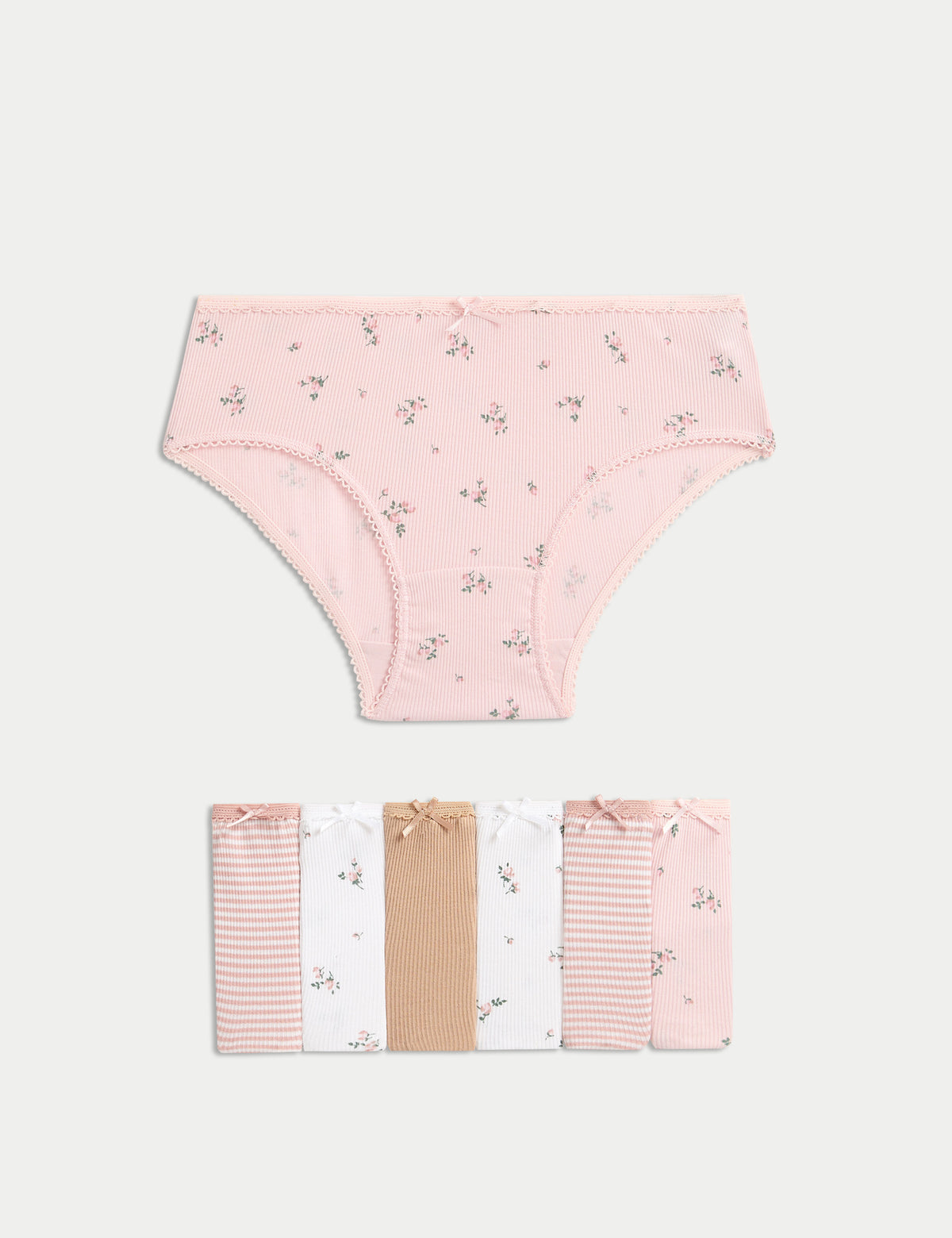 Pack de 7 braguitas diseño floral
