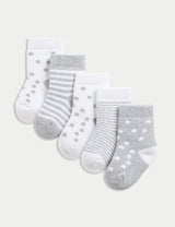 Pack de 5 calcetines de bebé diseño estrellas