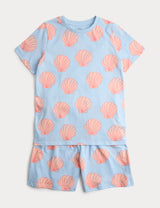 Pijama corto de niña diseño Conchas