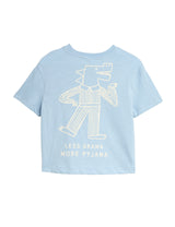 Pijama deniño de manga corta y pntalón de tela de rayas de niño