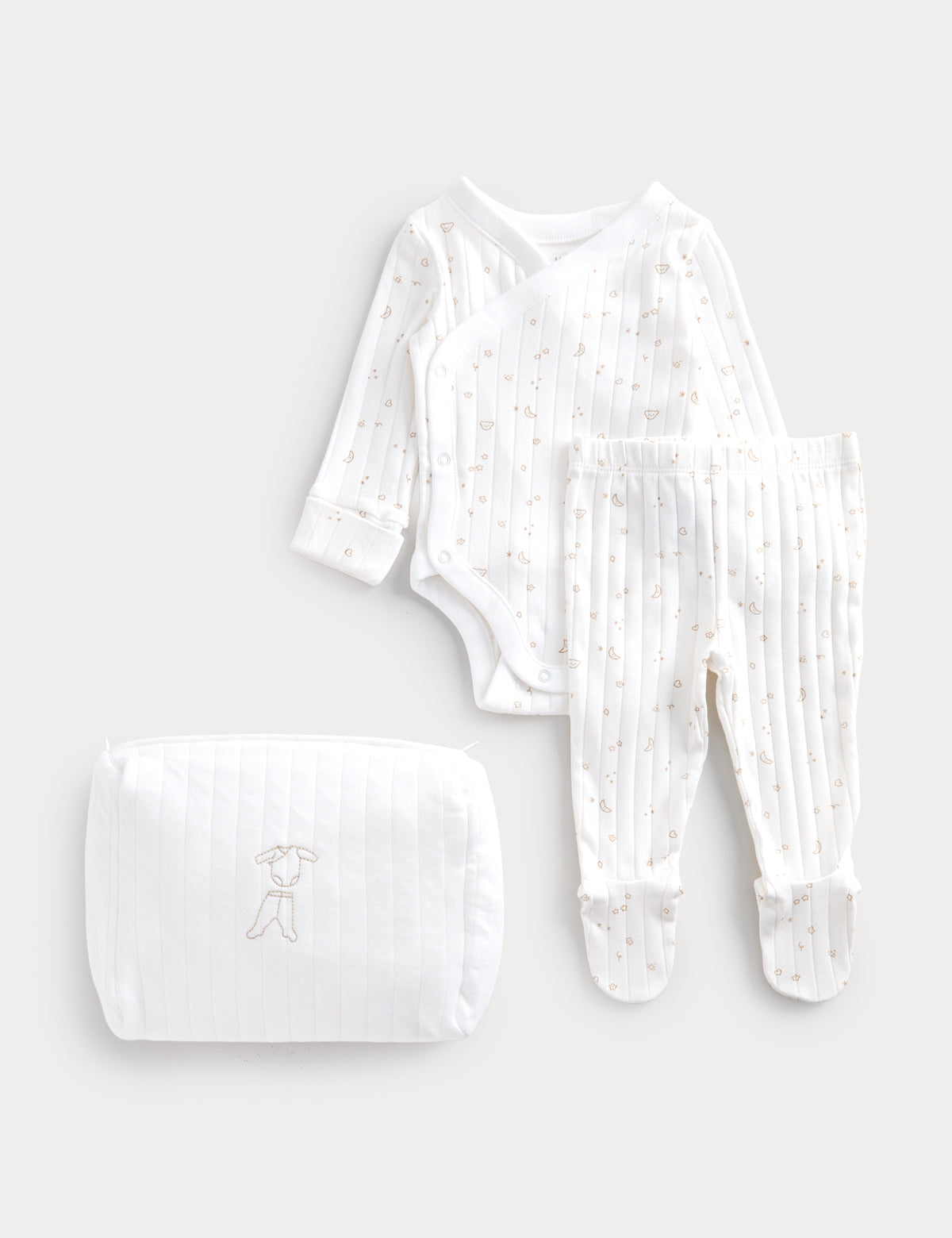 Conjunto para bebé de primer outfit con bolsito