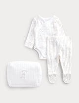 Conjunto para bebé de primer outfit con bolsito