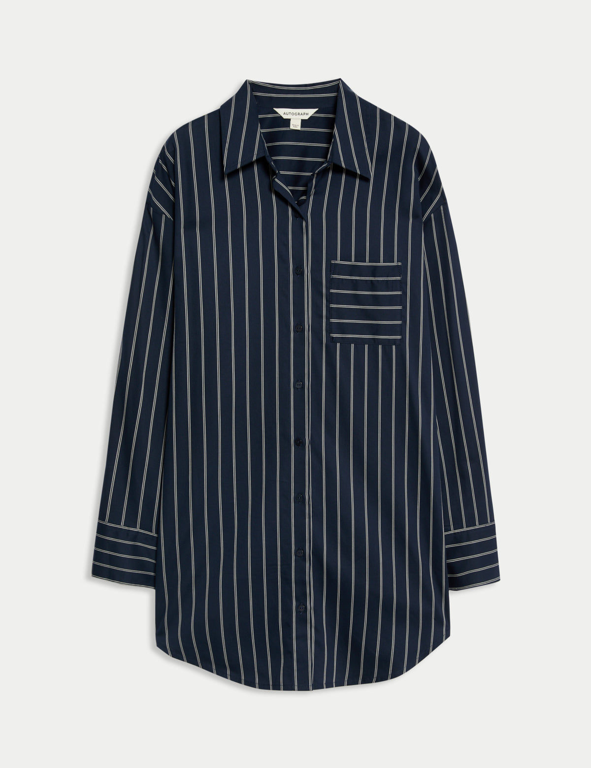 Camisola de manga larga abotonada de rayas
