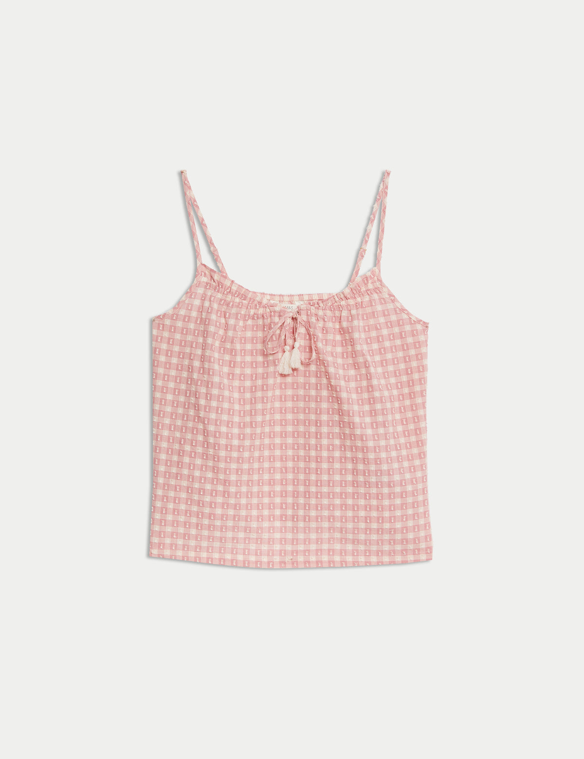 Parte alta de pijama de tiros con diseño de cuadritos