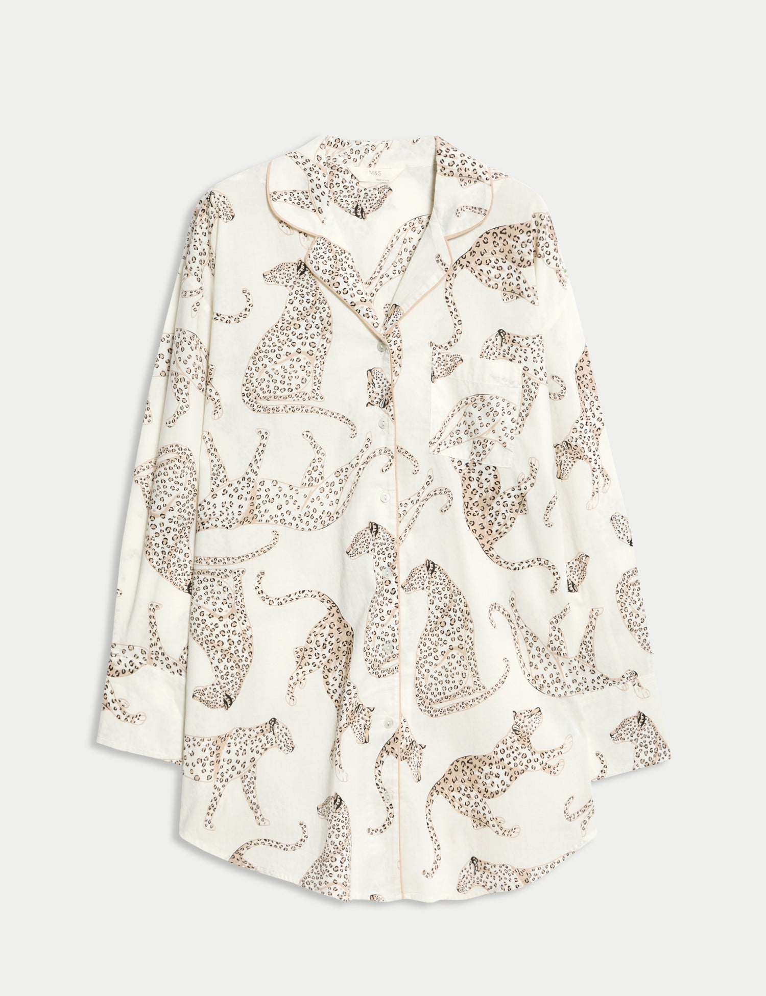 Camisola de manga larga abotonada con diseño animal