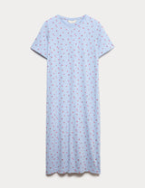 Camisón de manga corta largo con diseño