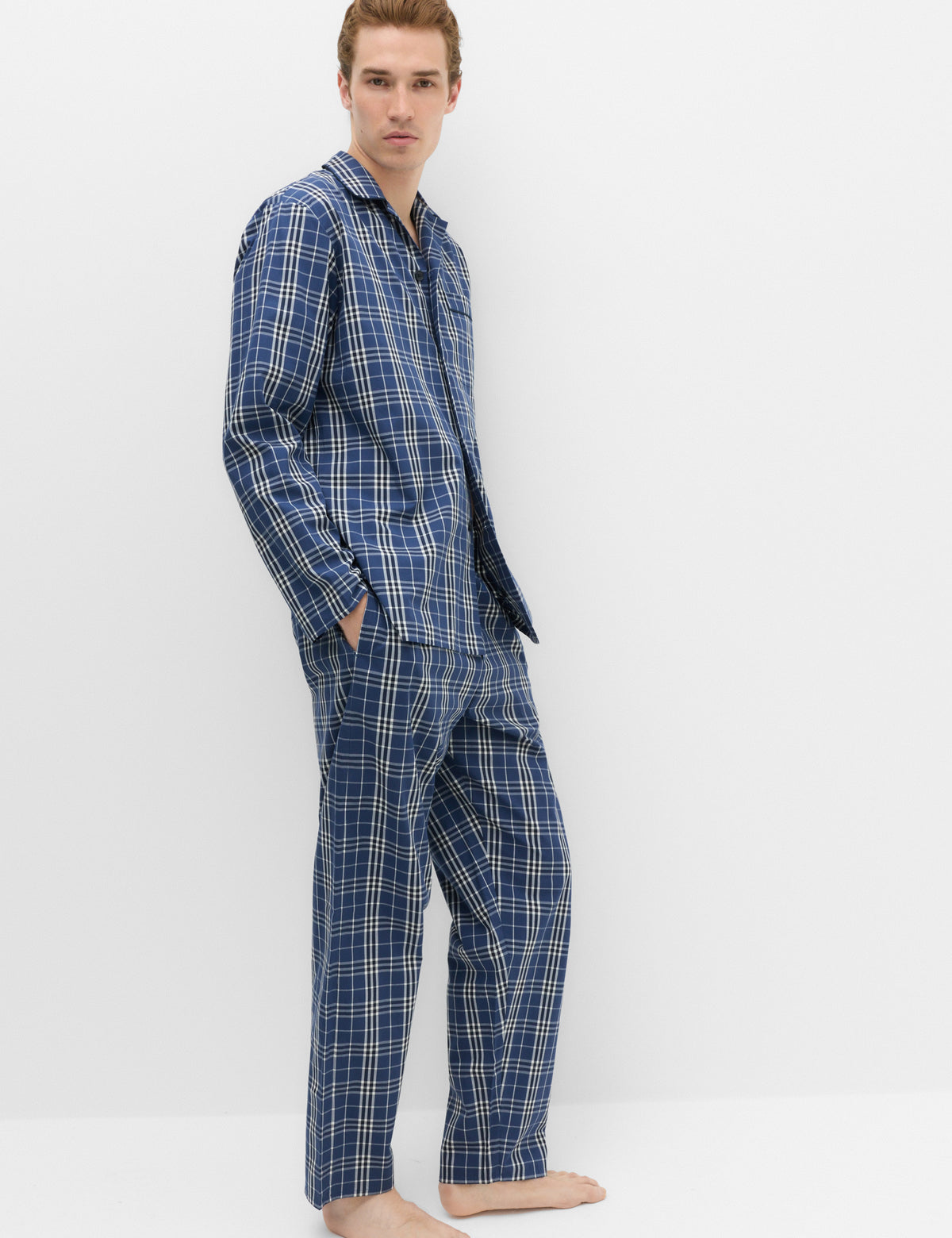 Pijama clásico de algodón a cuadros