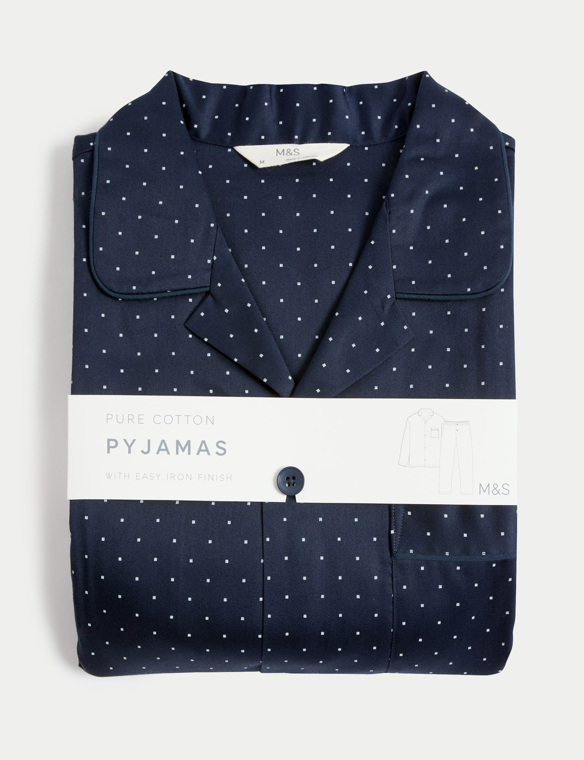 Pijama clásico de algodón a lunares