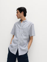 Camisa de lino manga larga a rayas