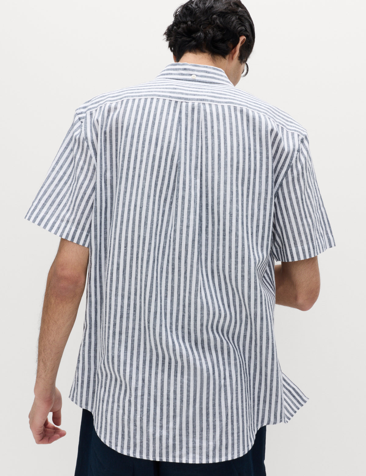 Camisa de lino manga larga a rayas