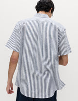 Camisa de lino manga larga a rayas