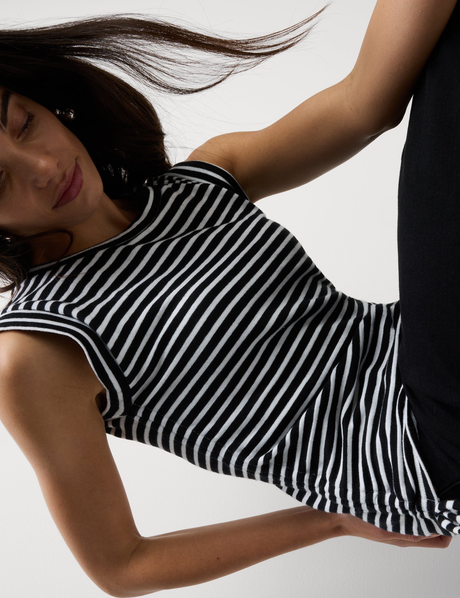 Top de rayas con fruncido lateral