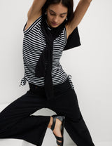 Top de rayas con fruncido lateral