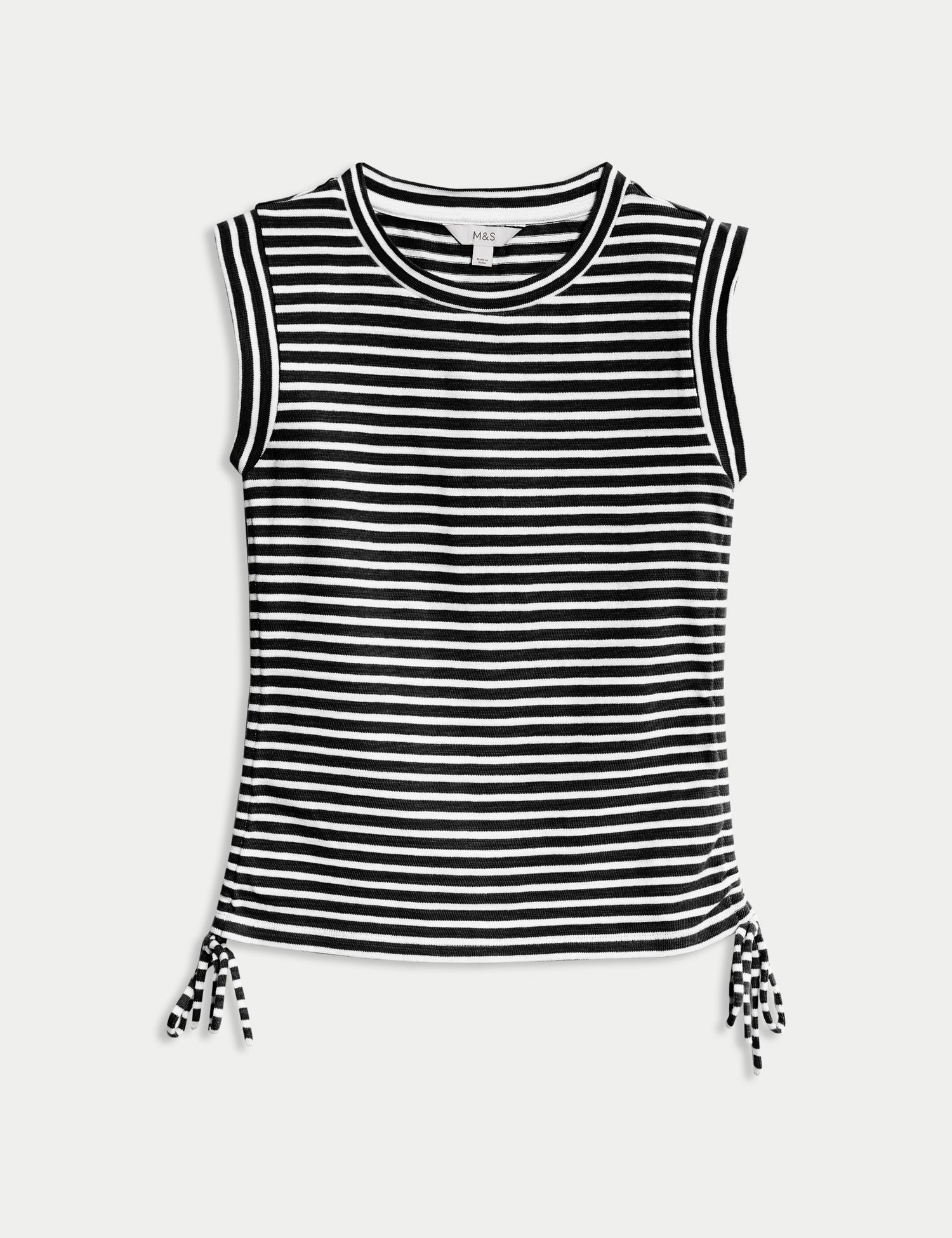 Top de rayas con fruncido lateral