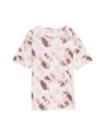 Camiseta básica de manga corta y escorte pico de corte relax